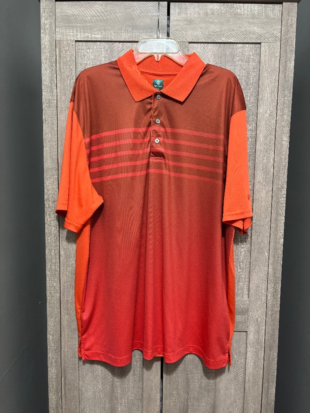 Men's Pro Tour Golf Shirt Orange and Black XXL